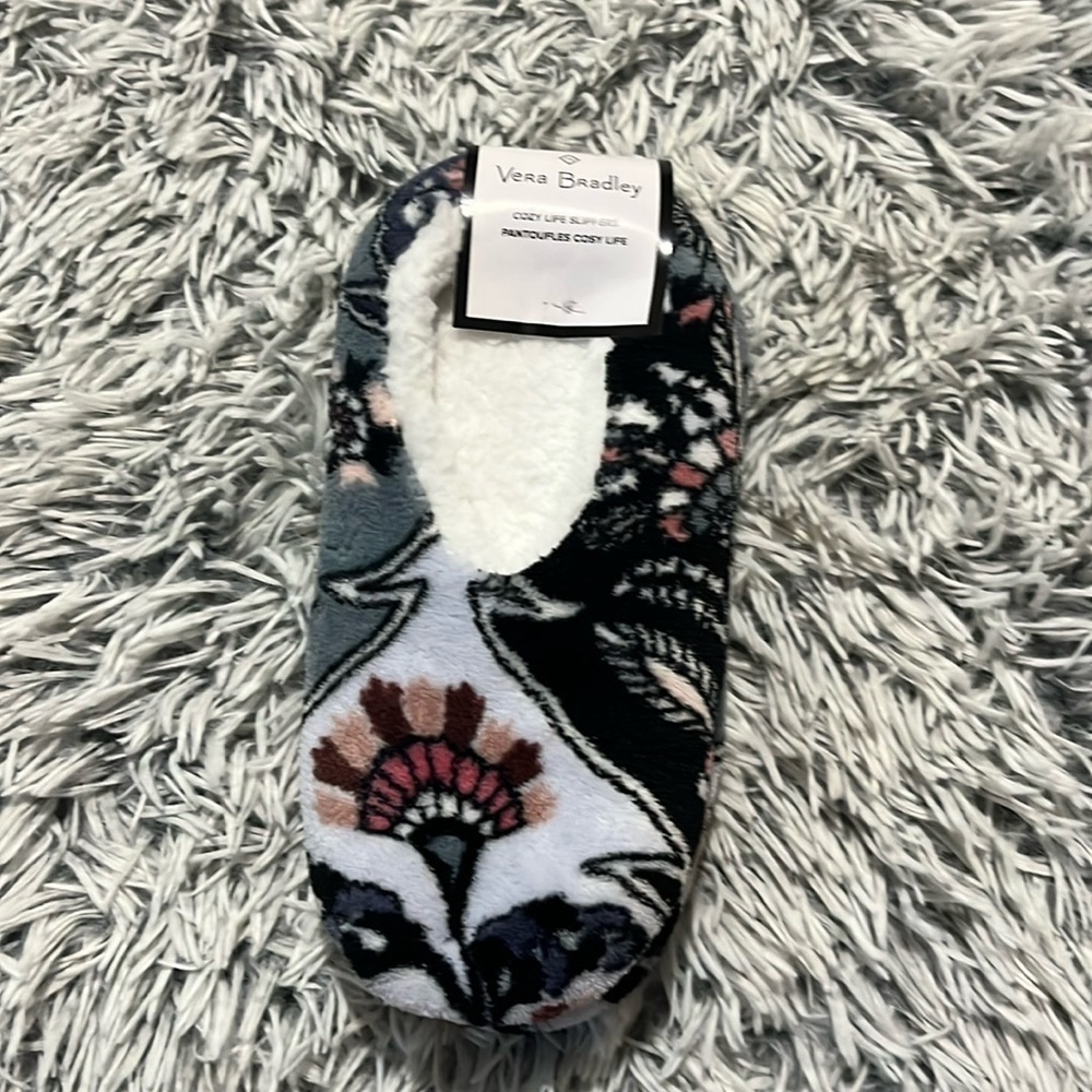 Vera Bradley Ornate Blooms Soft Fleece Slippers Women’s Size Small